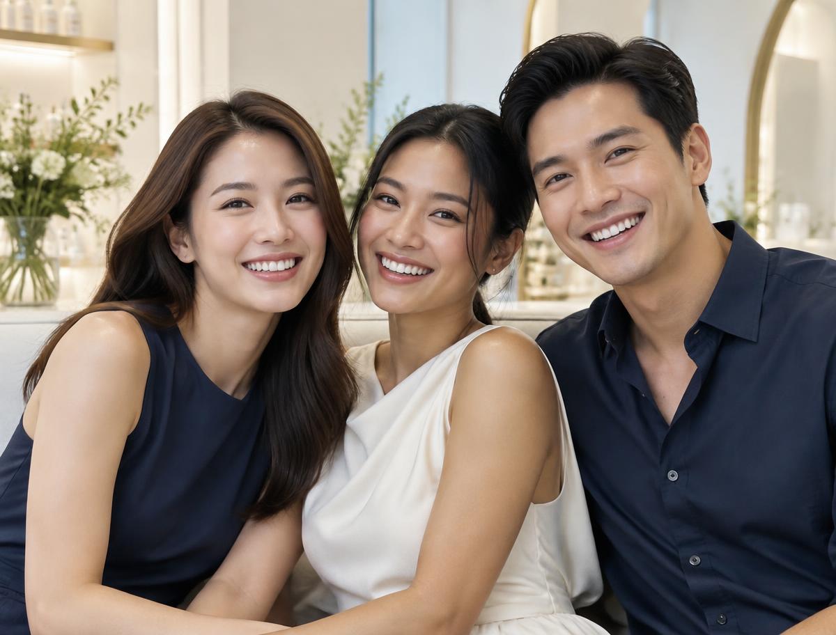Three guests smiling after a wellness appointment